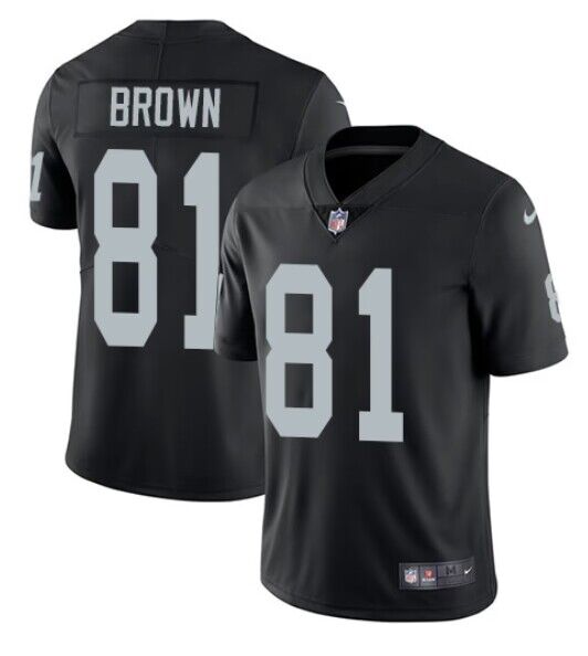 Youth Las Vegas Raiders #81 Tim Brown Black Vapor Untouchable Limited Stitched Jersey